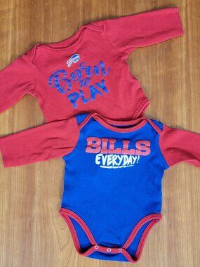 NFL Team Apparel 2 Buffalo Bills Infant Football Onesies - 3-6 Months